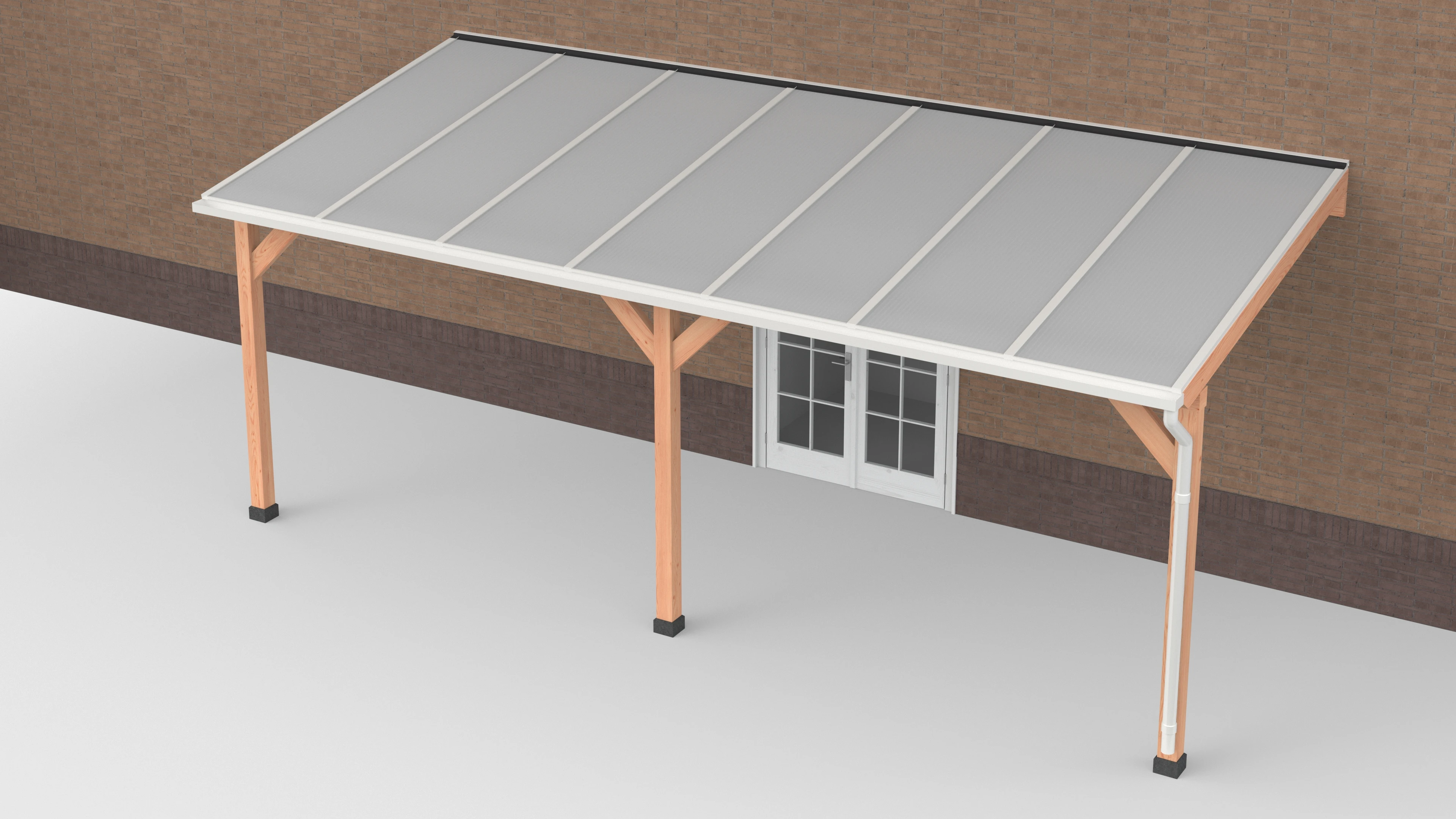 Douglas Terrasoverkapping Geschaafd Wit Polycarbonaat Opaal 700 x 300 cm - Afbeelding 1